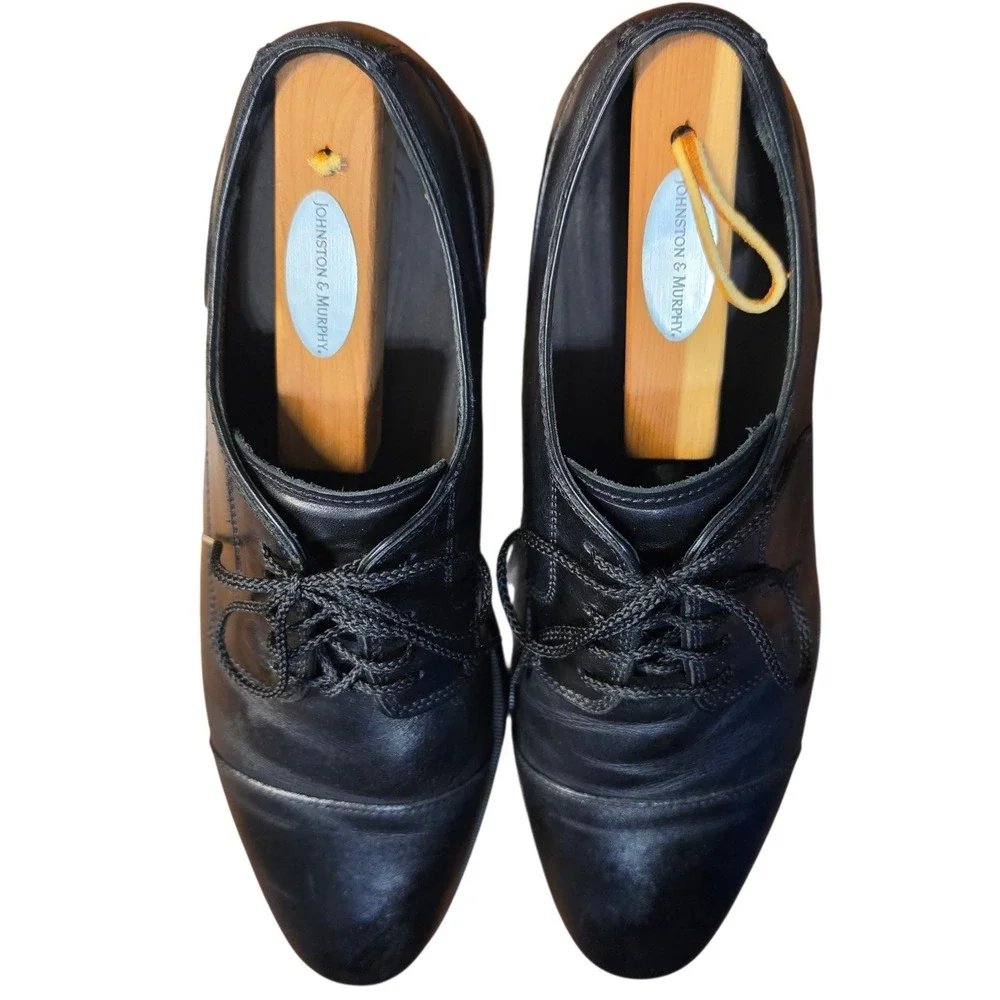 Cole Haan Grand C23770 Mens Black Leather Cap Toe Derby Dress Shoes Size 10 M